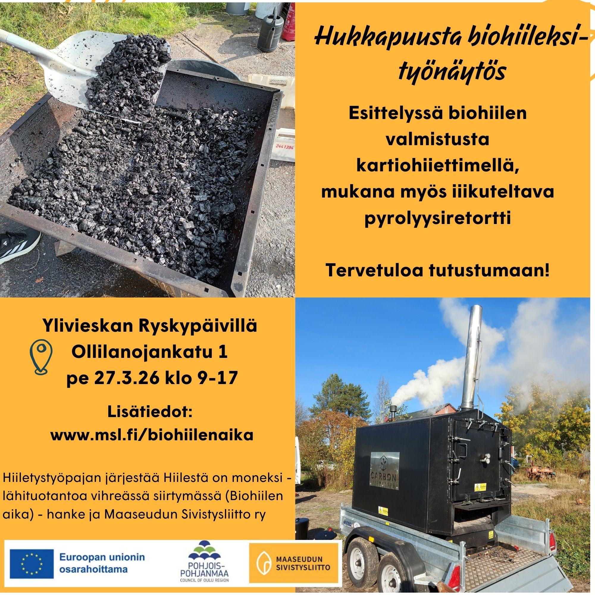 Ilmoitus biohiiletys Ylivieskan Ryskyp&auml;ivill&auml; pe 27.3.